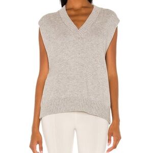 L’academie Oversized Sweater Vest in Heather Grey V Neck XXS